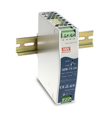SDR-75-24 Meanwell Din Rail Power Supply 12V 24V 48V 85% -89%