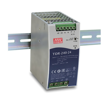 240W สามเฟส TDR-240-24 ราง DIN อุตสาหกรรมที่สร้างขึ้นใน Active PFC