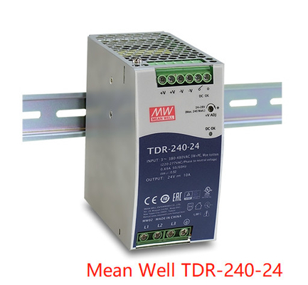 240W สามเฟส TDR-240-24 ราง DIN อุตสาหกรรมที่สร้างขึ้นใน Active PFC