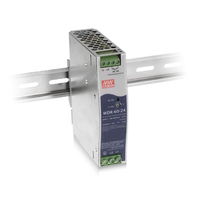 60W Mean Well WDR-60-5 Rail Power Supply ประสิทธิภาพสูง 93%