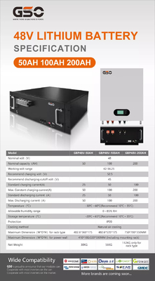 2.5Kwh 50ah แบตเตอรี่ลิเธียมแบบชาร์จไฟได้ Lifepo4 ลิเธียม 5000 ครั้ง