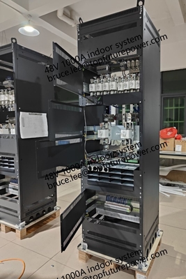 โรงไฟฟ้าที่ทําตามสั่ง FP2 48Vdc 48kw 1000A โรงงานโทรคมนาคมภายในโรงงานใหญ่ Eltek Rectifier Smartpack2 Controller 3 Phase 208V