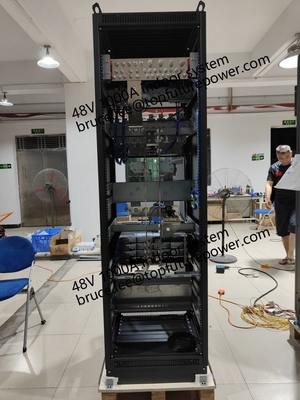 โรงไฟฟ้าที่ทําตามสั่ง FP2 48Vdc 48kw 1000A โรงงานโทรคมนาคมภายในโรงงานใหญ่ Eltek Rectifier Smartpack2 Controller 3 Phase 208V