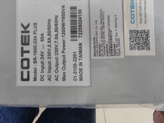 Cotek DC AC อินเวอร์เตอร์ SR 1600-224 บวก 24Vdc ในใส่ 230Vac การออก 1600VA อินเวอร์เตอร์ราค
