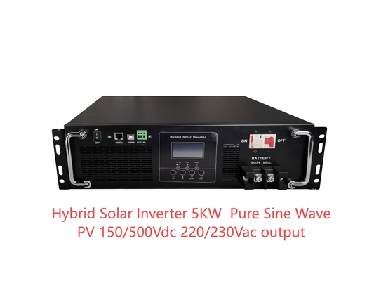 Rack Mount Pure Sine Ware Hybrid Solar Inverter 5KW PV 150/500Vdc 220/230Vac การออก Wifi GPRS สําหรับ BTS