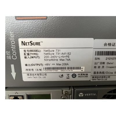 Vertiv 48Vdc ระบบพลังงานที่ติดตั้ง 19 นิ้ว อุปกรณ์โทรคมนาคม Netsure 731A41 200A การสลับไฟฟ้า