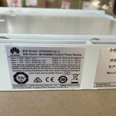 โมดูลจ่ายไฟภายนอกอาคาร Hua-wei OPM40M 48V40A AC Direct Rectifier ระบบ 48V2000W สำหรับไฟโทรคมนาคม