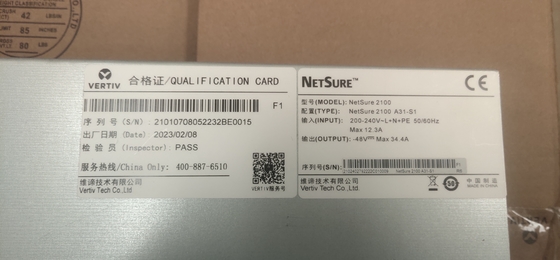 ระบบจ่ายไฟ DC สำหรับโทรคมนาคม Emerson Vertiv NetSure 2100 A31-S3 48V 60A