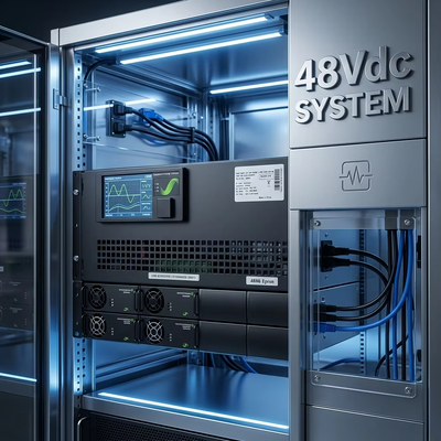 FP2 48V 12KW 6KVA 230V 5U ระบบพลังงานที่ติดตั้งสําหรับสถานีฐานพร้อม SPD Surge Protection