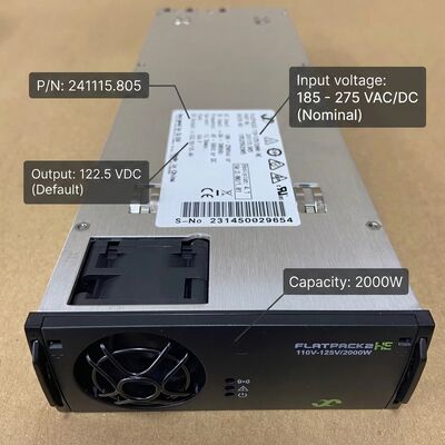 Eltek Flatpack2 110V 2000 HE Rectifier Module P/N: 241115.805 ประสิทธิภาพสูง แรงไฟฟ้าแบบตรงต่อเนื่องสําหรับอุปกรณ์สาธารณะ