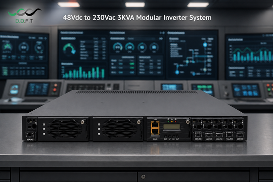 ระบบอินเวอร์เตอร์แบบโมดูลาร์ 48VDC ถึง 220Vac N+1 ความซ้ำซ้อนแบบขนาน 0ms การถ่ายโอนแบบไม่มีรอยต่อ 3KVA กำลังโทรคมนาคมแบบแร็คเมาท์