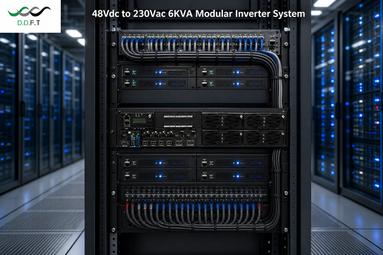 ระบบอินเวอร์เตอร์โมดูลาร์ 6KVA ความน่าเชื่อถือสูง - 48Vdc ถึง 220Vac Pure Sine Wave สำหรับการสื่อสารโทรคมนาคม