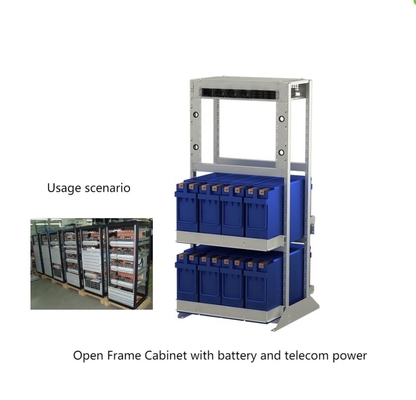 IP55 Telecom Enclosures 1.3m 1.9m ตู้เปิดเฟรมพร้อมแบตเตอรี่