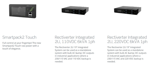 8KW 230Vac 4KW 115Vac ระบบไฟฟ้า Rectiverter 48Vdc ในตัว 2U 6kVA 1ph (CIOR0402.XXX)