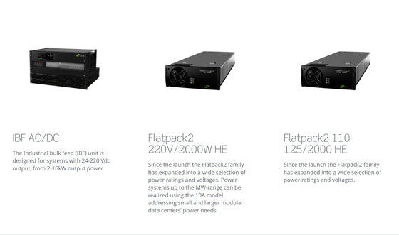 ระบบ Eltek Flatpack2 IBB ระบบพลังงานไฟฟ้าแบบ DC อุตสาหกรรม 16 kW DC Output IP21 Protection และ 300 ADC Max Current