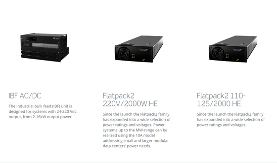 IP21 Eltek Flatpack2 ระบบ IBB SPD LLVD BLVD พร้อมตัวควบคุม Smartpack2 Master