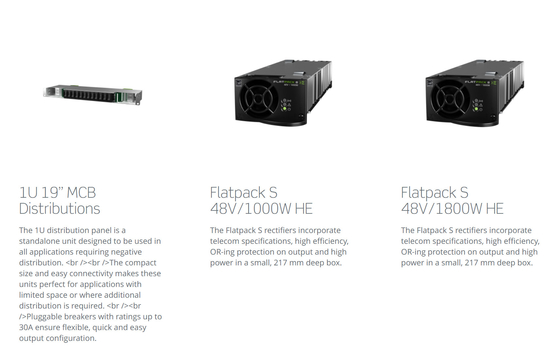 Compact HE Eltek Flatpack S 1U ระบบไฟฟ้า 3KW 5.4KW 230VAC เฟสเดียว